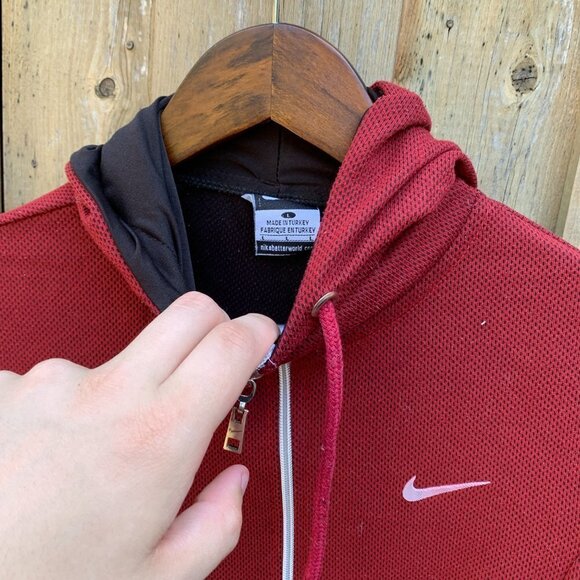 Vintage Nike Hoodie Sweater Large Red - Picture 2 of 4